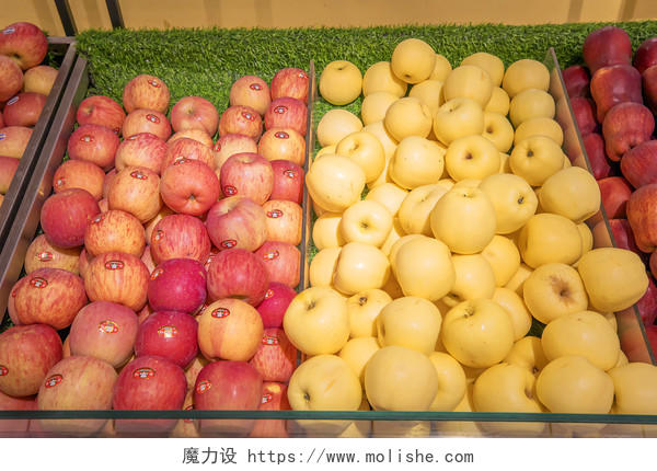 实拍超市超市货架超市内景超市超市水果水果超市苹果特写